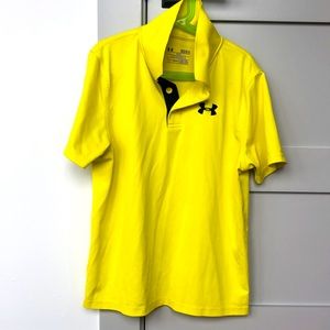 Boys Under Armour Golf Polo Size YL - Bright Yellow